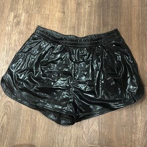 Metallic black shorts
